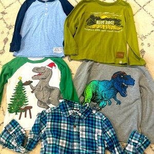 4T Boys Long Sleeve Shirt Bundle, Boys Fall Winter Shirts